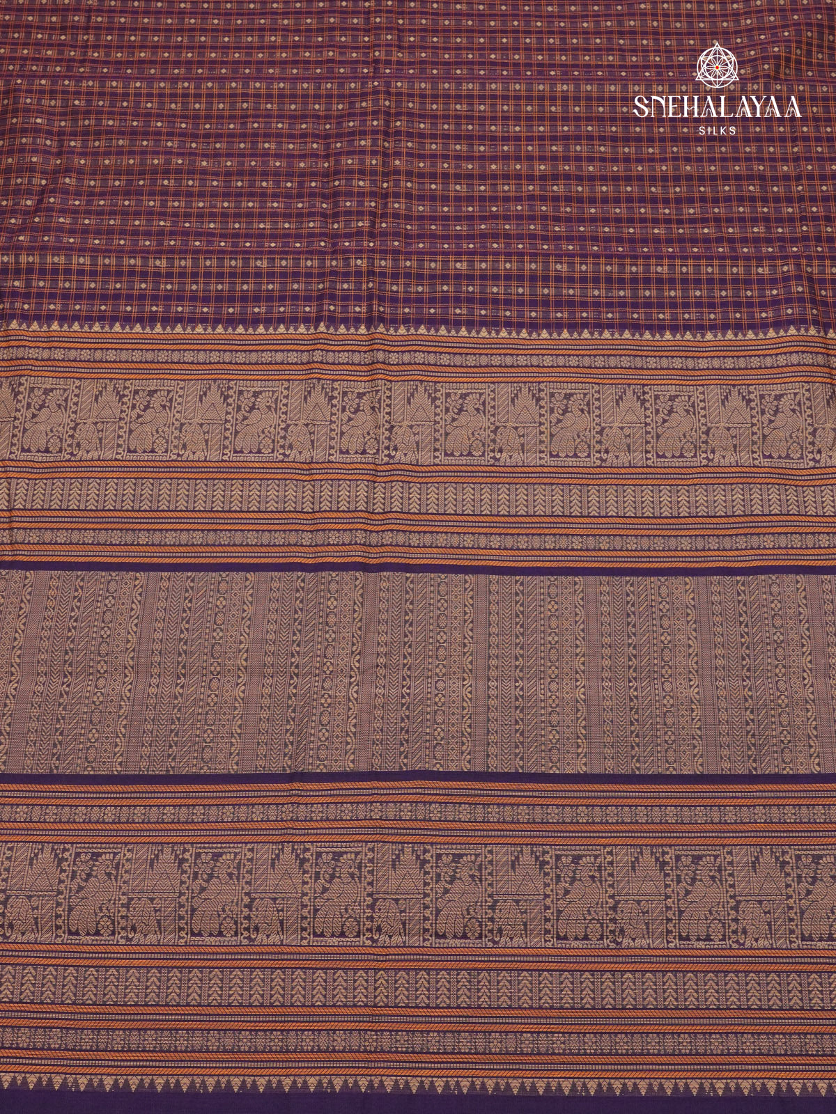 Deep Blue Pure Kanchi Cotton Saree