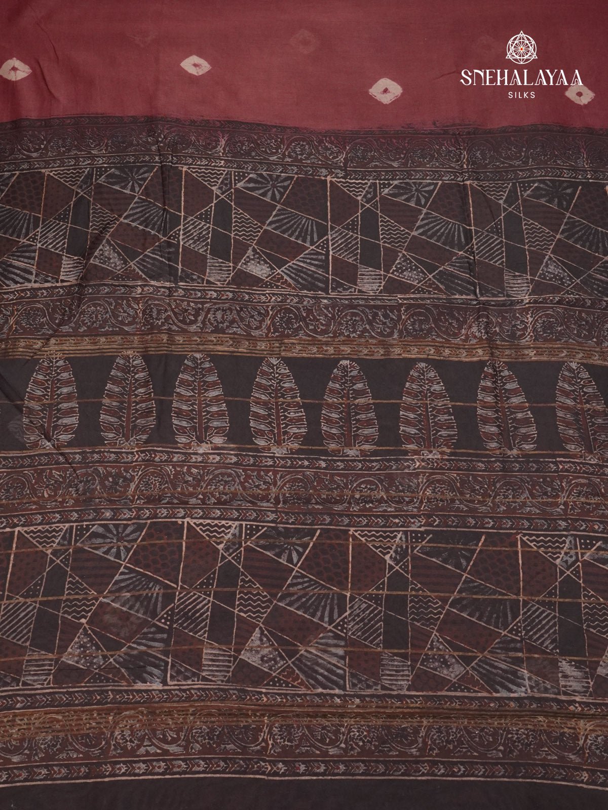 Marron Chanderi Saree