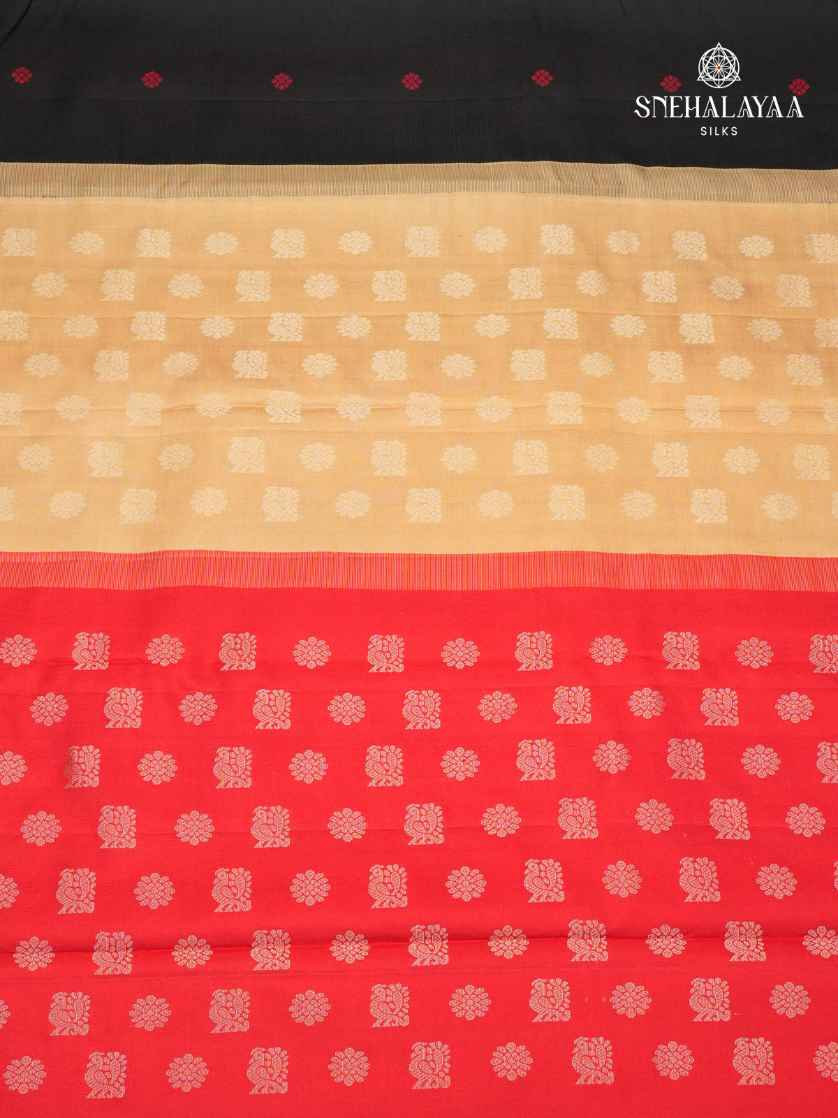 Black Borderless Kanjivaram Silk Saree