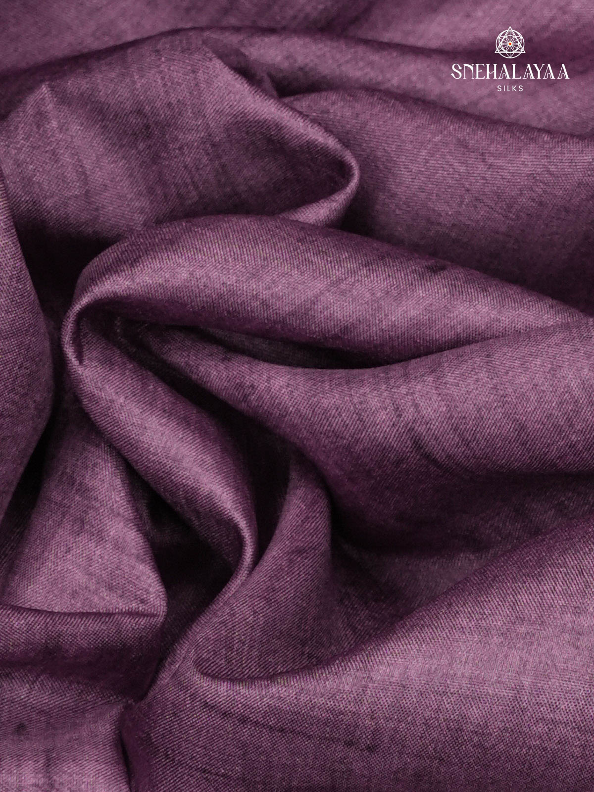 Purple Printed Tussar Saree