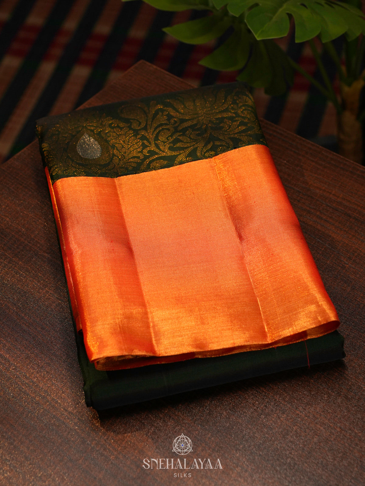 Forest Green Kanjivaram Silk Saree