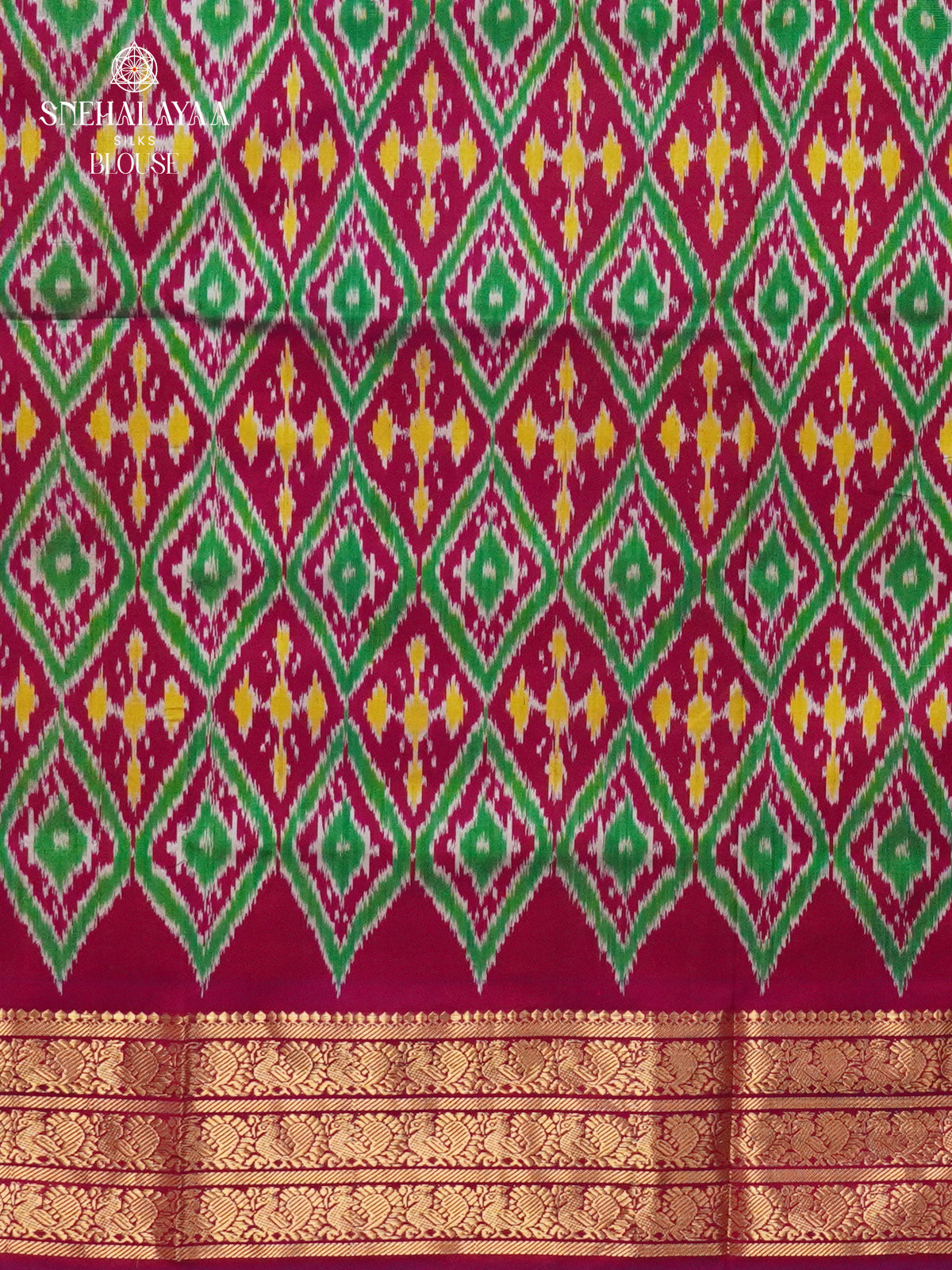 Mango Yellow Ikat Saree