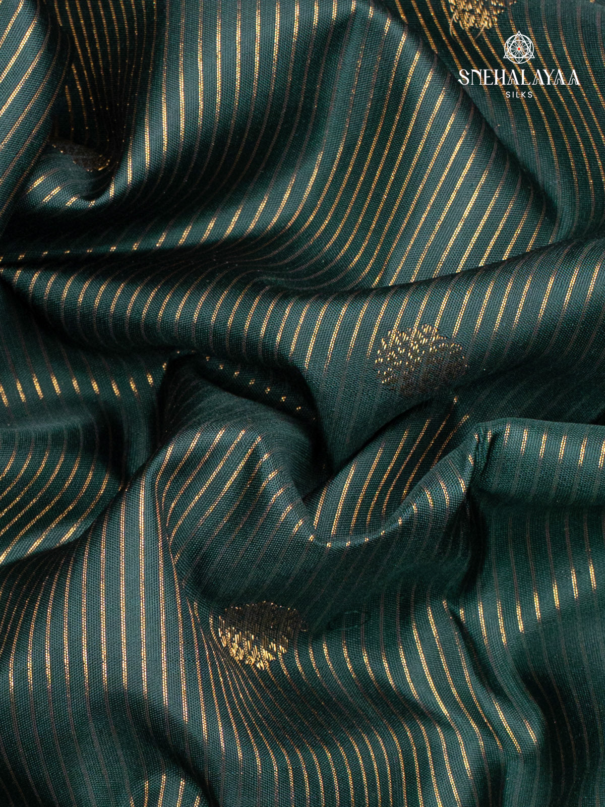 Bottle Green Korvai Kanjivaram Silk Saree
