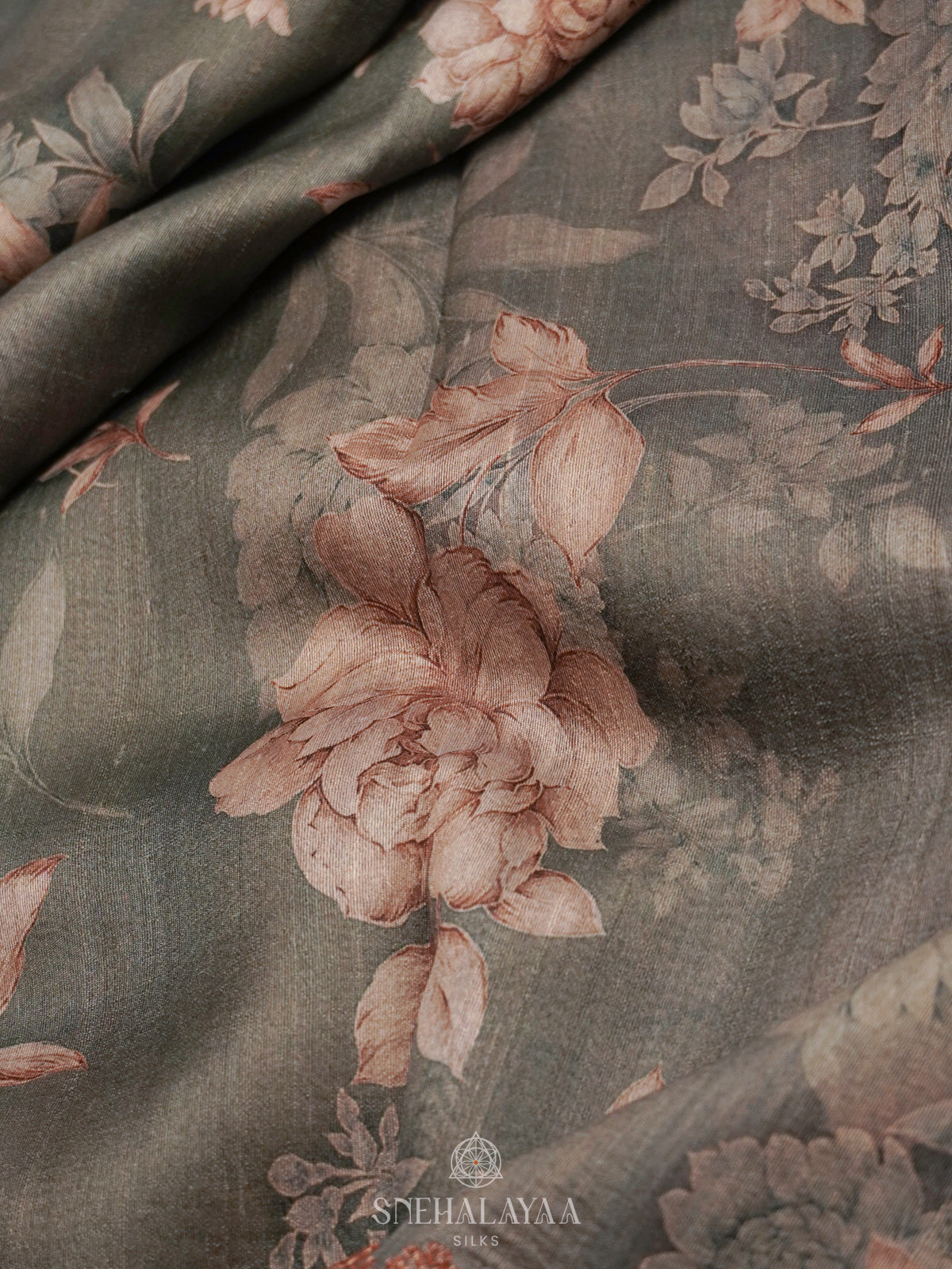 Grey Jute Tussar Saree