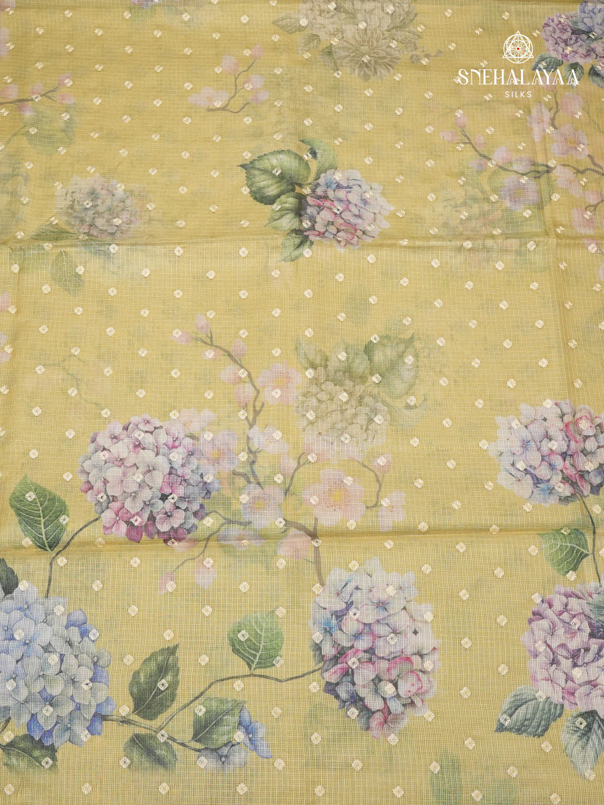 Yelow Kota Embroidery Saree