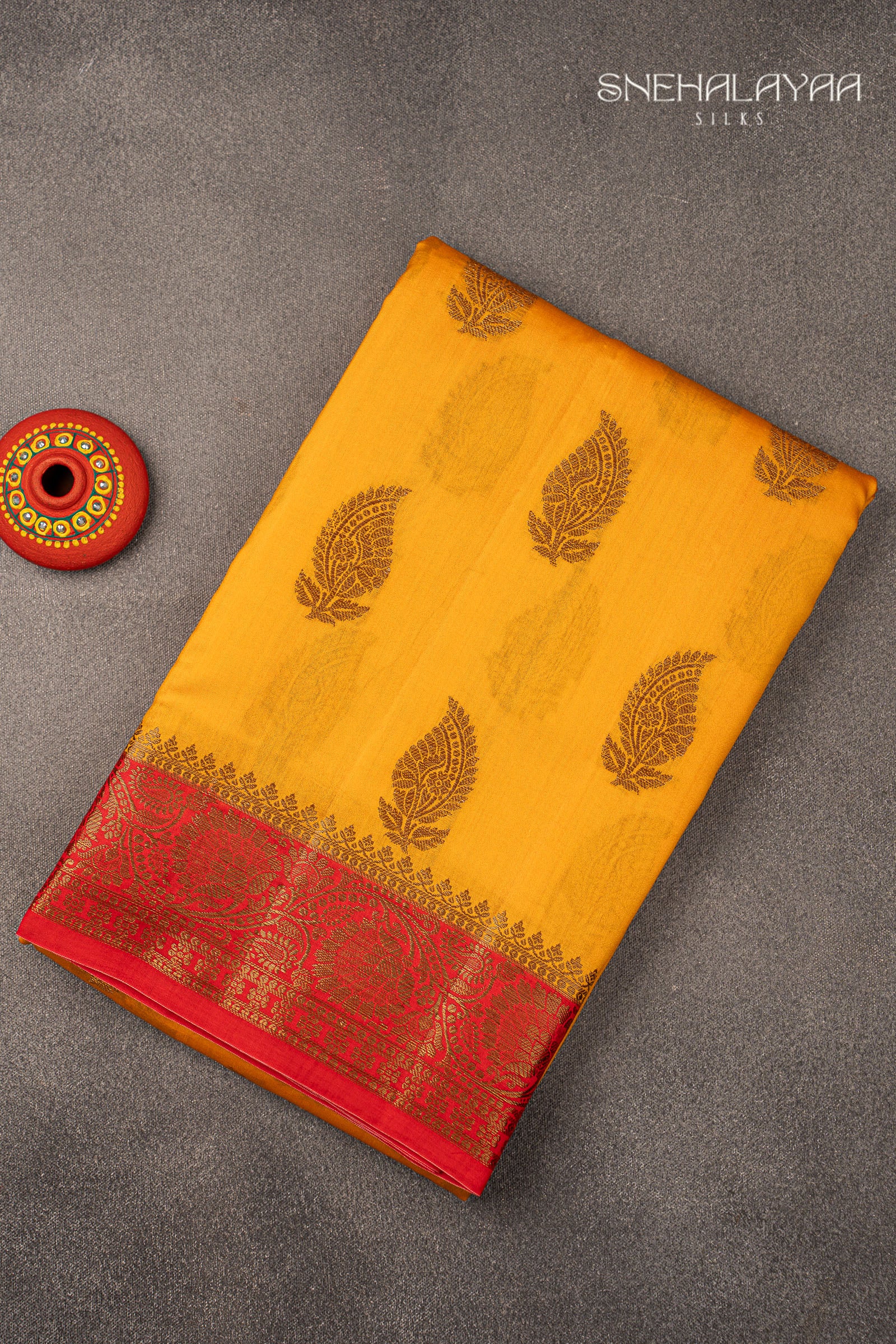 Yellow Banaras Dupion Silk Saree