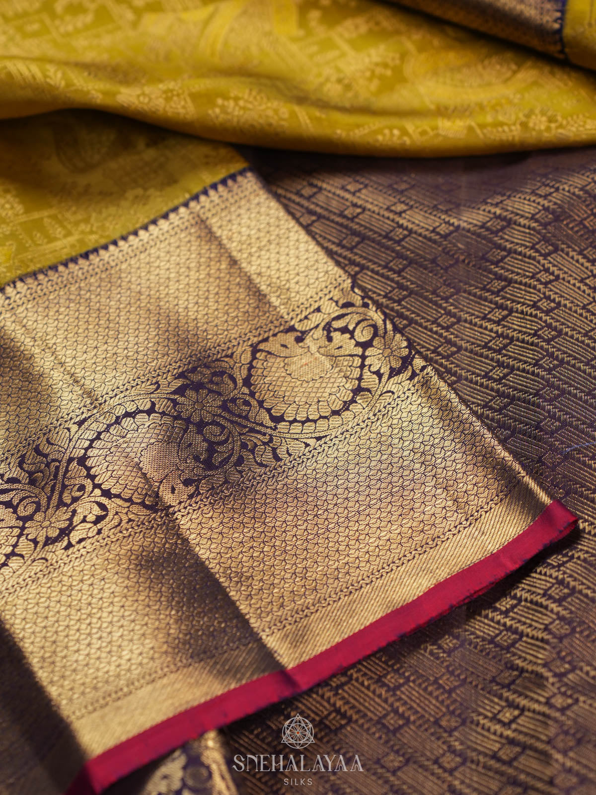 Lemon Yellow Kanjivaram Silk Saree