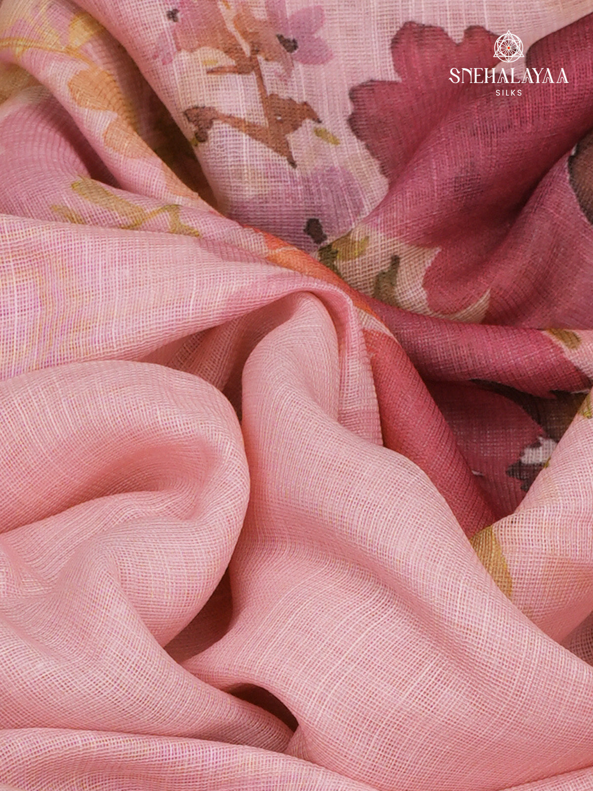 Pastel Pink Linen Saree