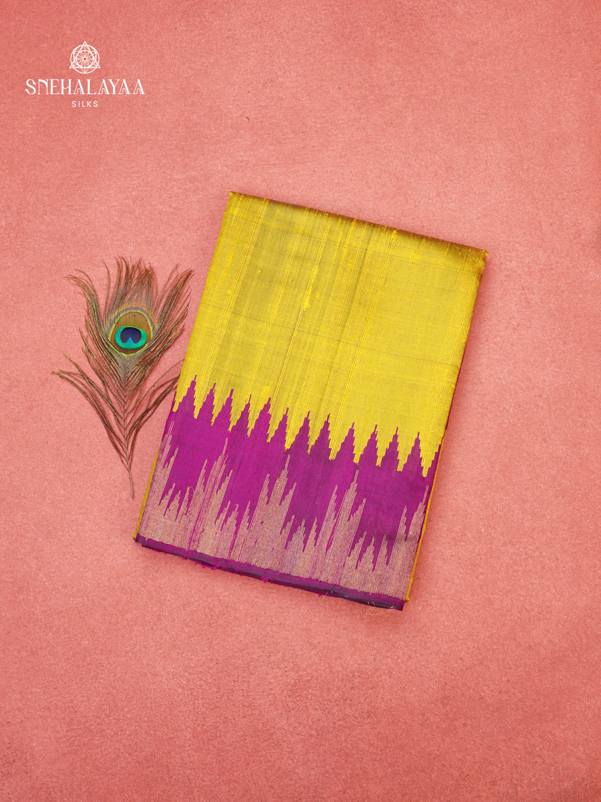 Lemon Yellow Dupion Silk Saree