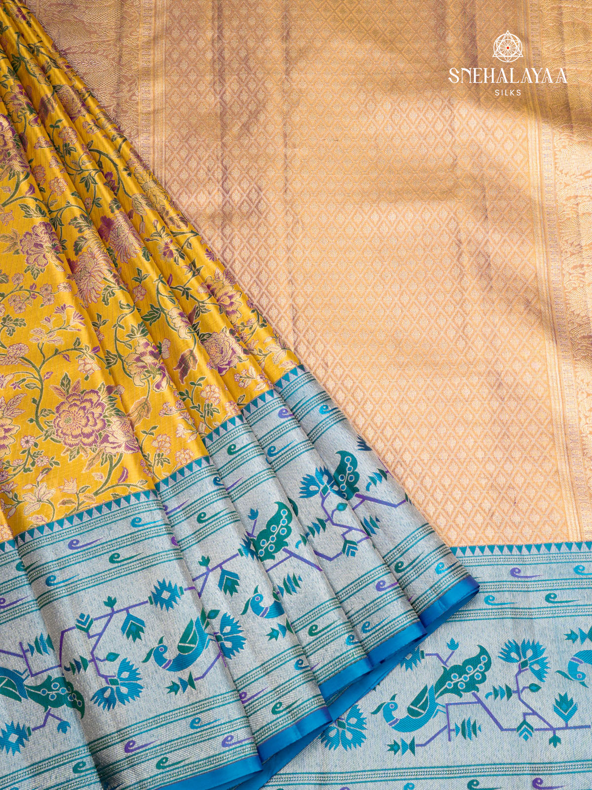 Yellow Kanjivaram Silk Saree