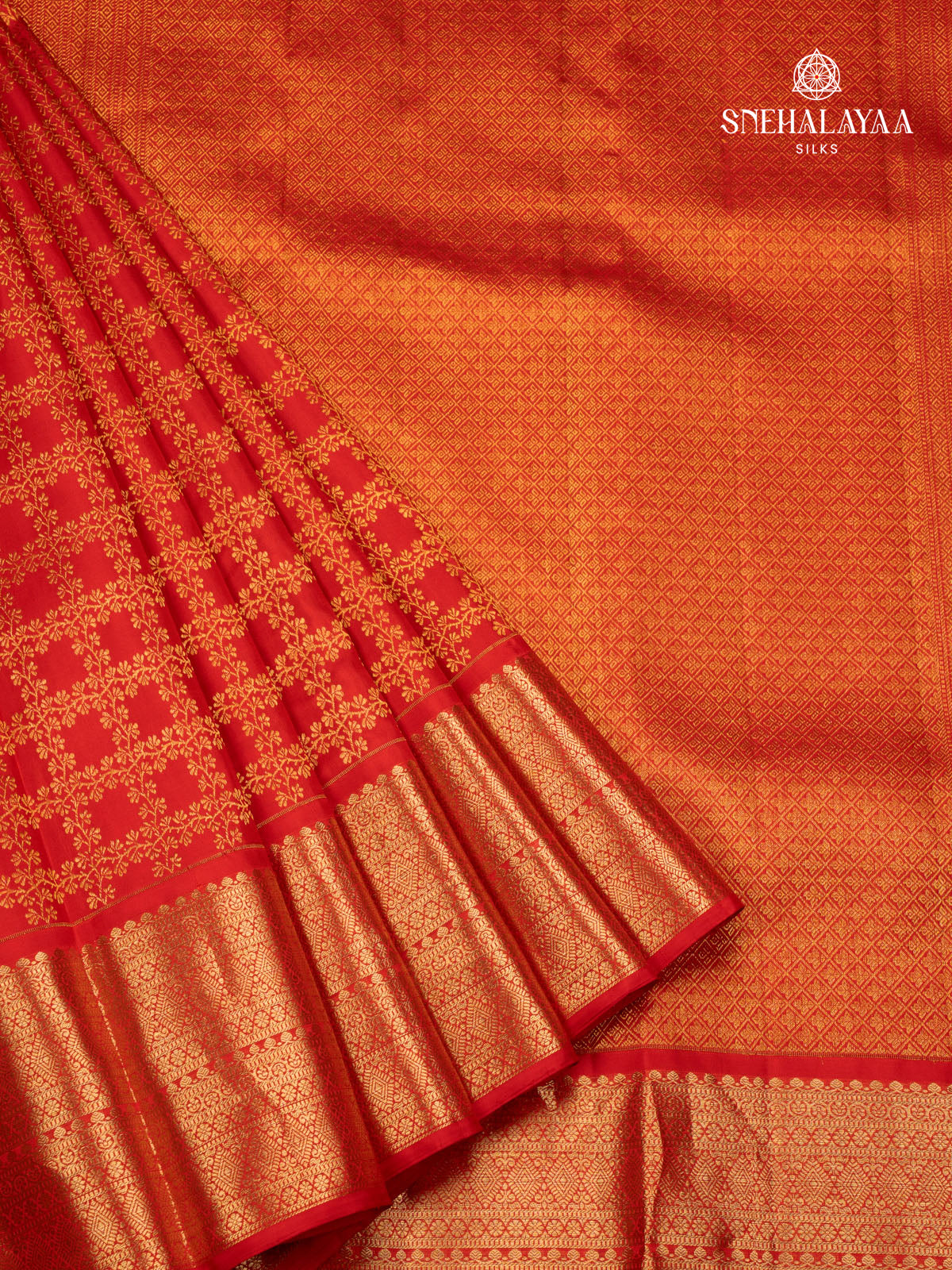 Rust Orange Kanjivaram Silk Saree