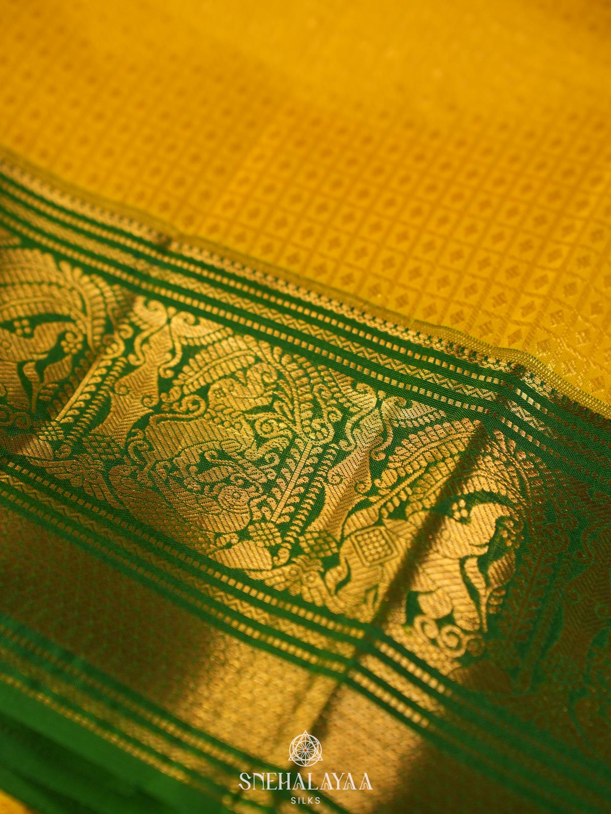 Yellow Kanjivaram Silk Saree