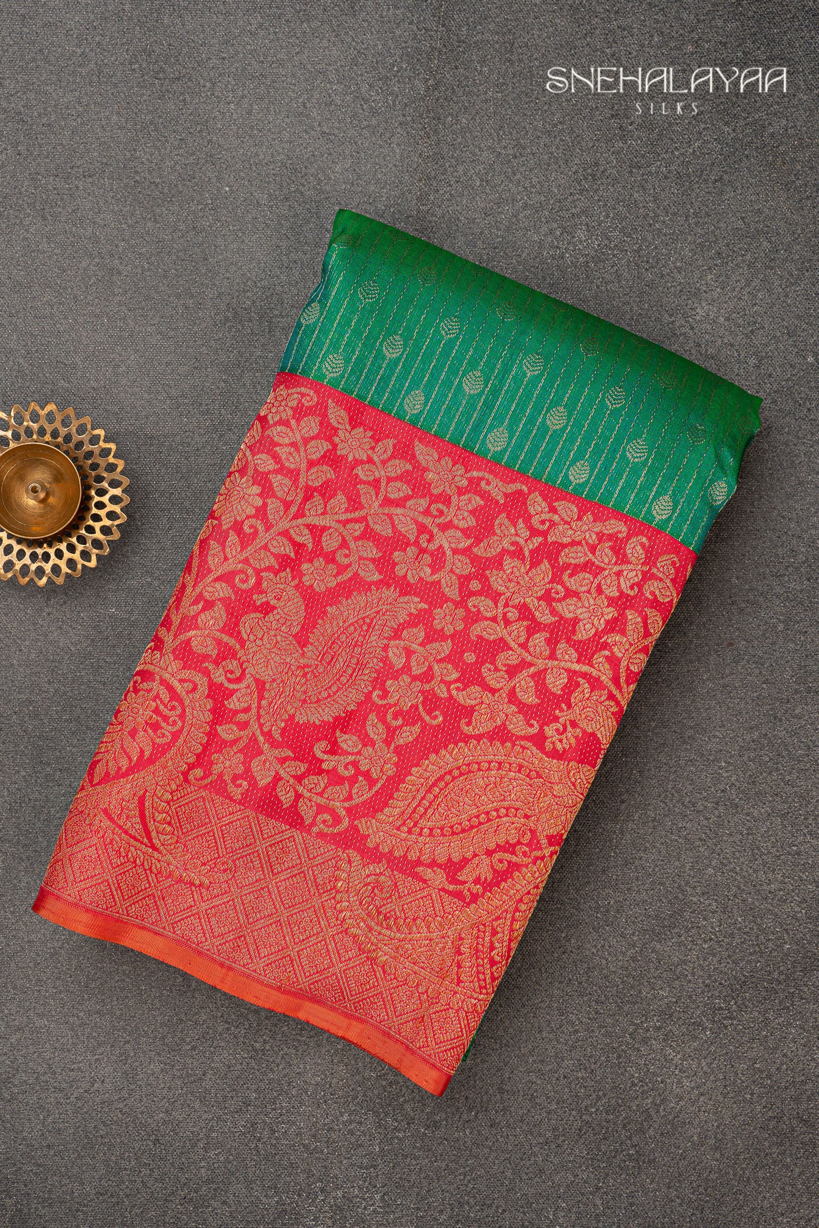 Fern Green Kancheevaram Silk Saree