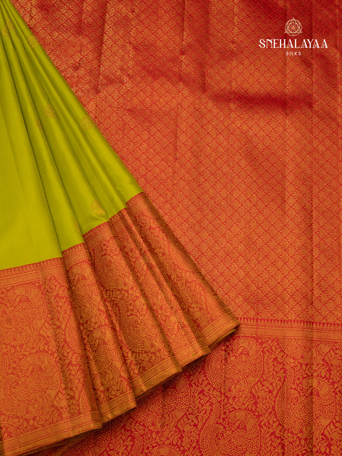 Green Korvai Kanjivaram Silk Saree