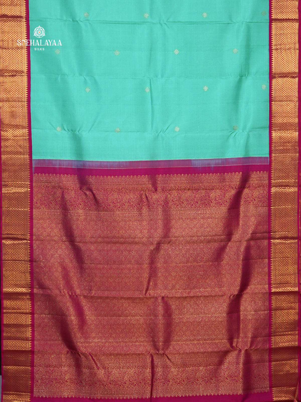 Seafoam Green Kanjivaram Silk Saree