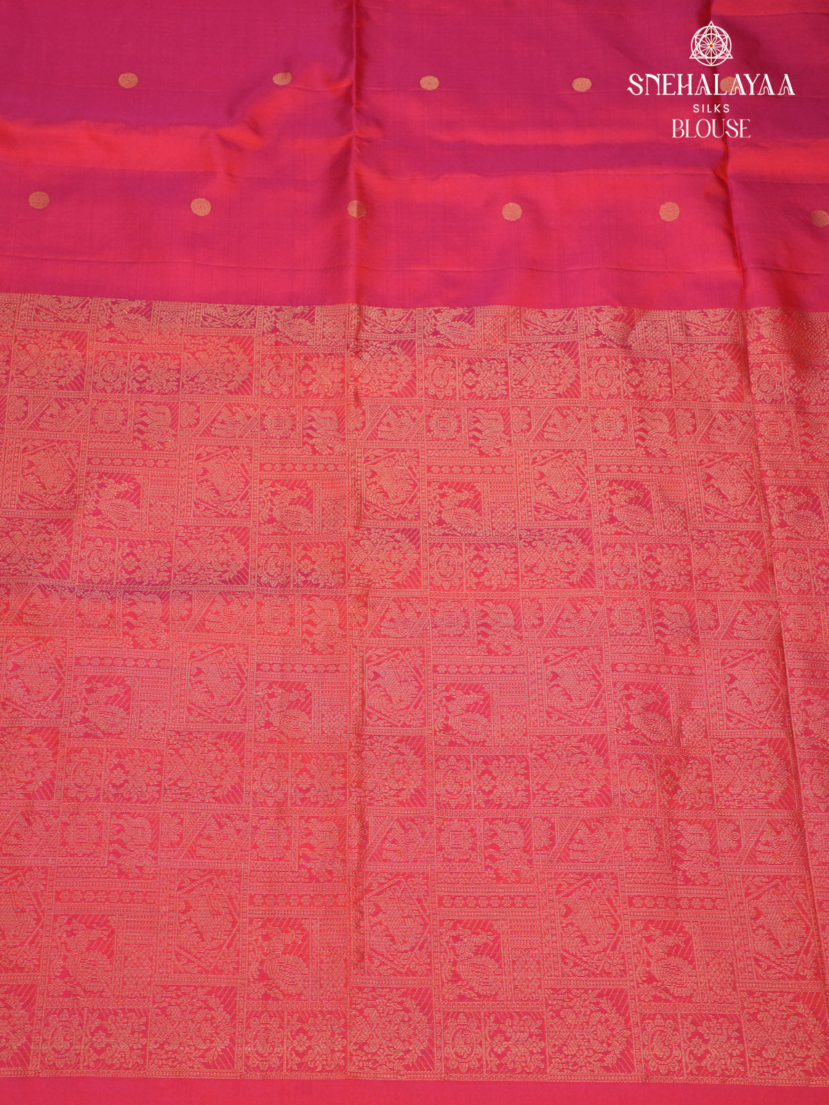 Rani Pink Kanjivaram Soft Silk Saree