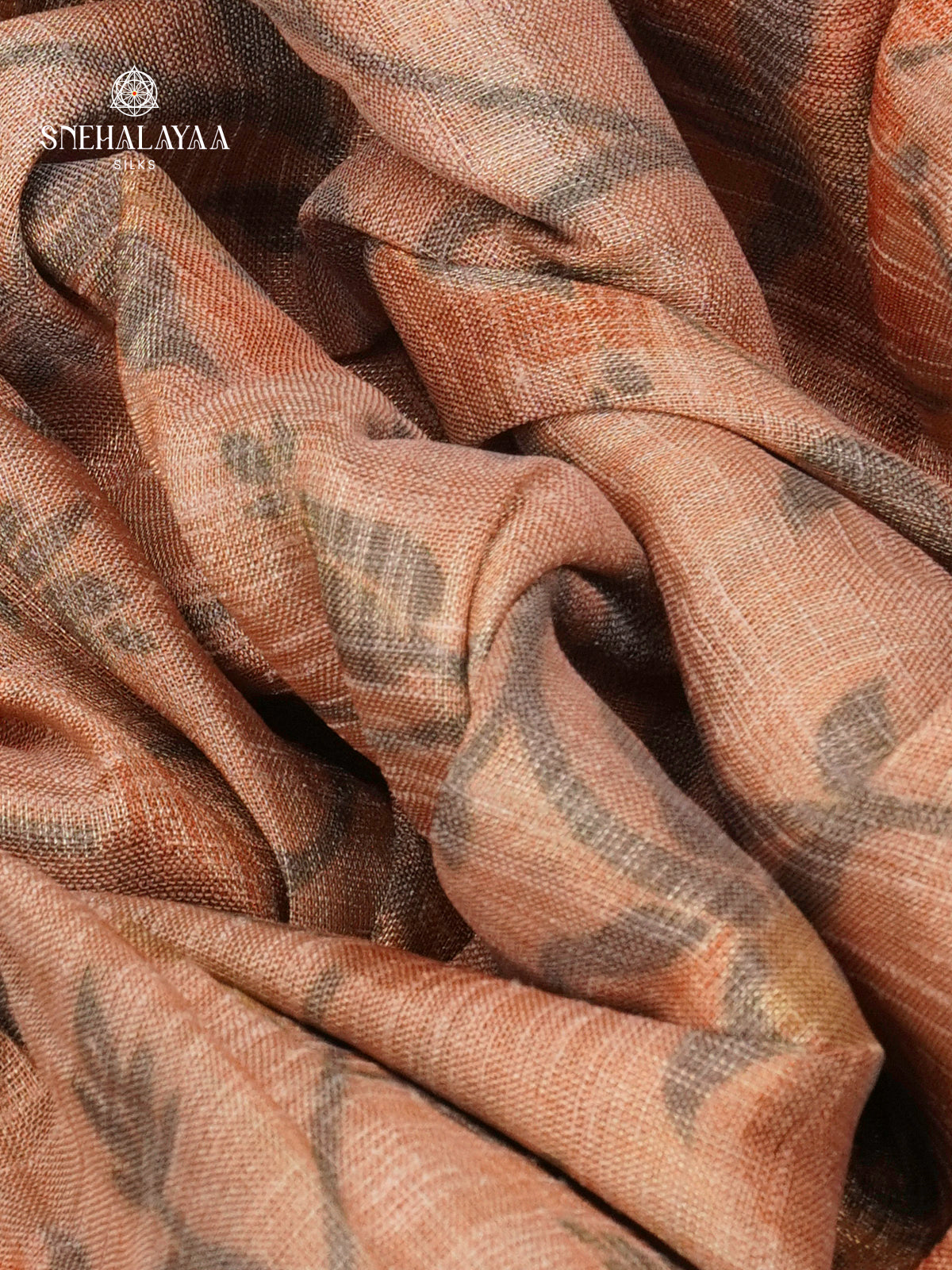 Peach Linen Tissue Saree