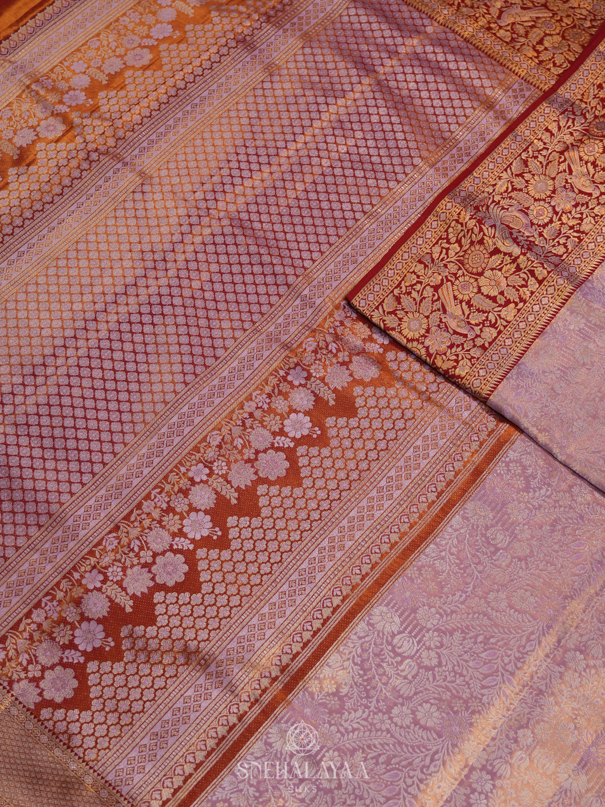 Antique Gold Kanjivaram Silk Saree