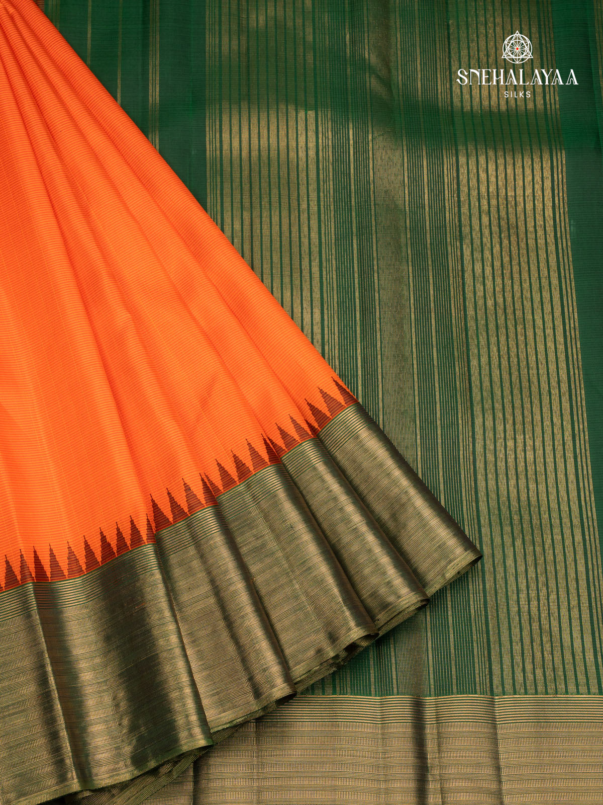 Orange Kanjivaram Silk Saree