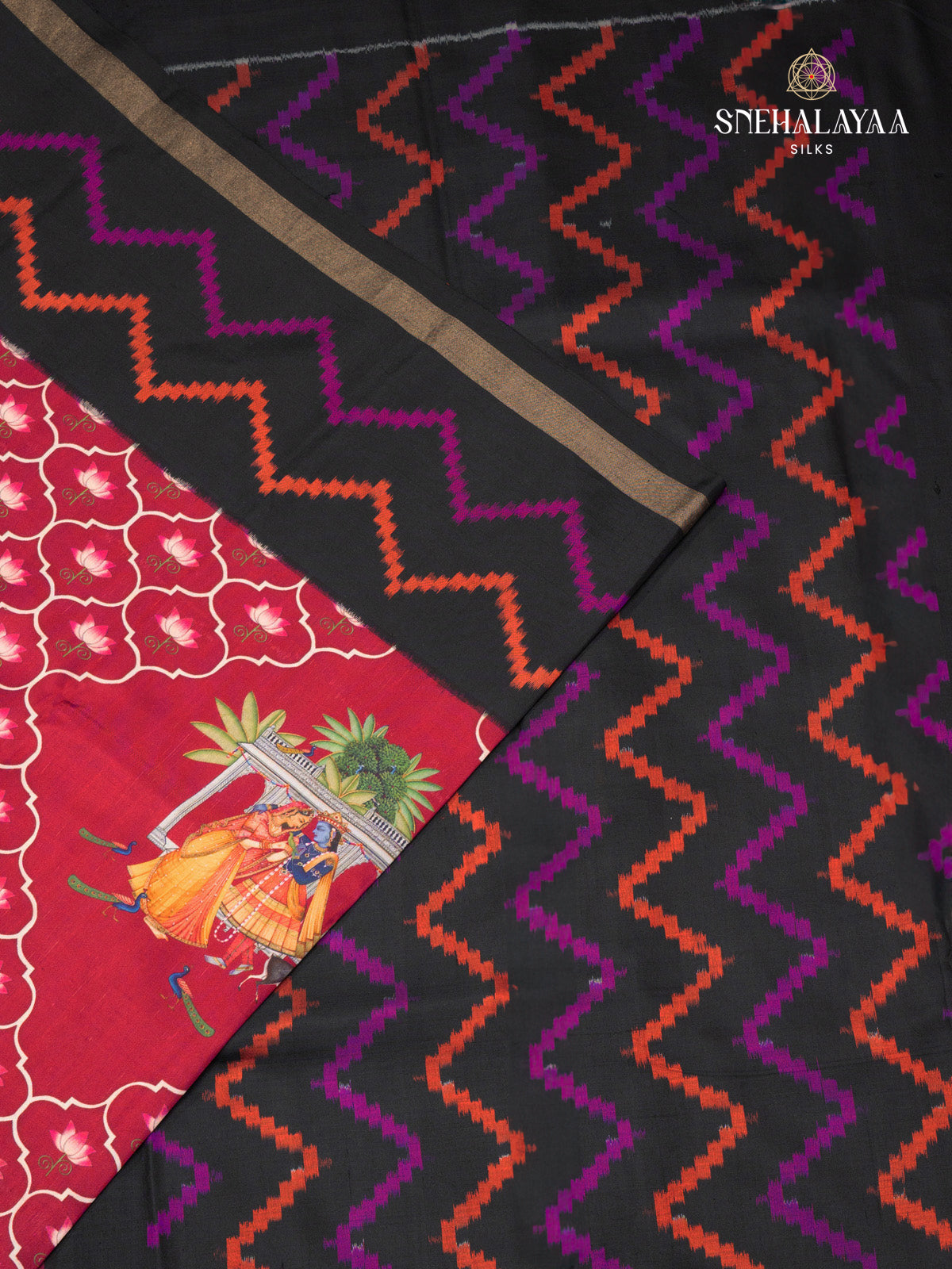 Purple Printed Kanjivarm Silk Saree