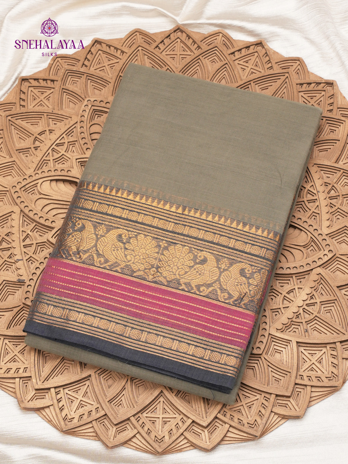 Grey Chettinad Cotton Saree