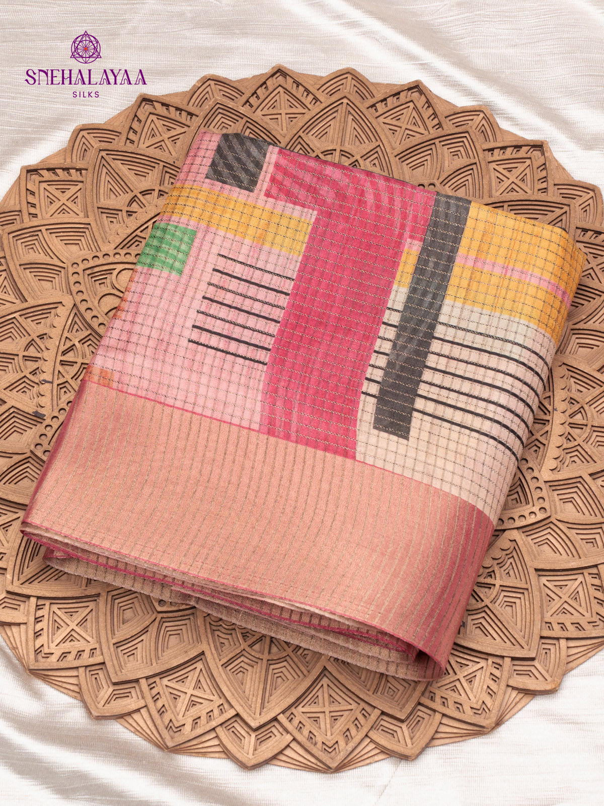 Multi Colour Tussar Saree