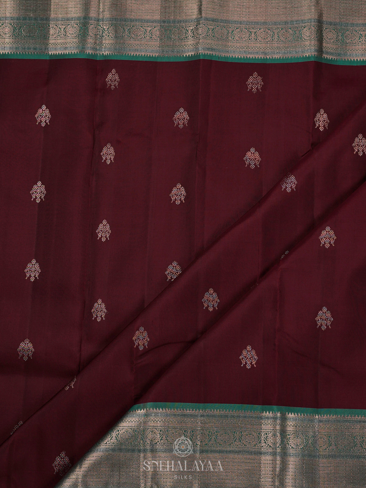Burgundy Kanjivaram Silk Saree
