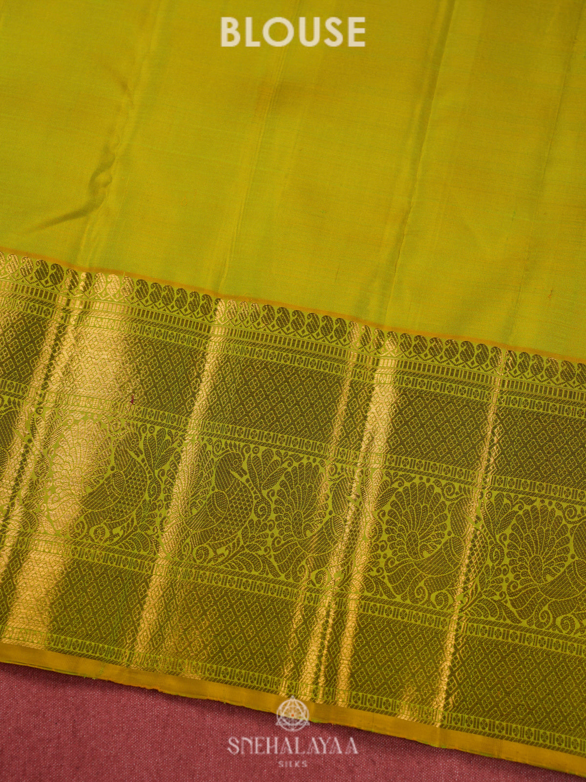 Lime Green Kanjivaram Silk Saree
