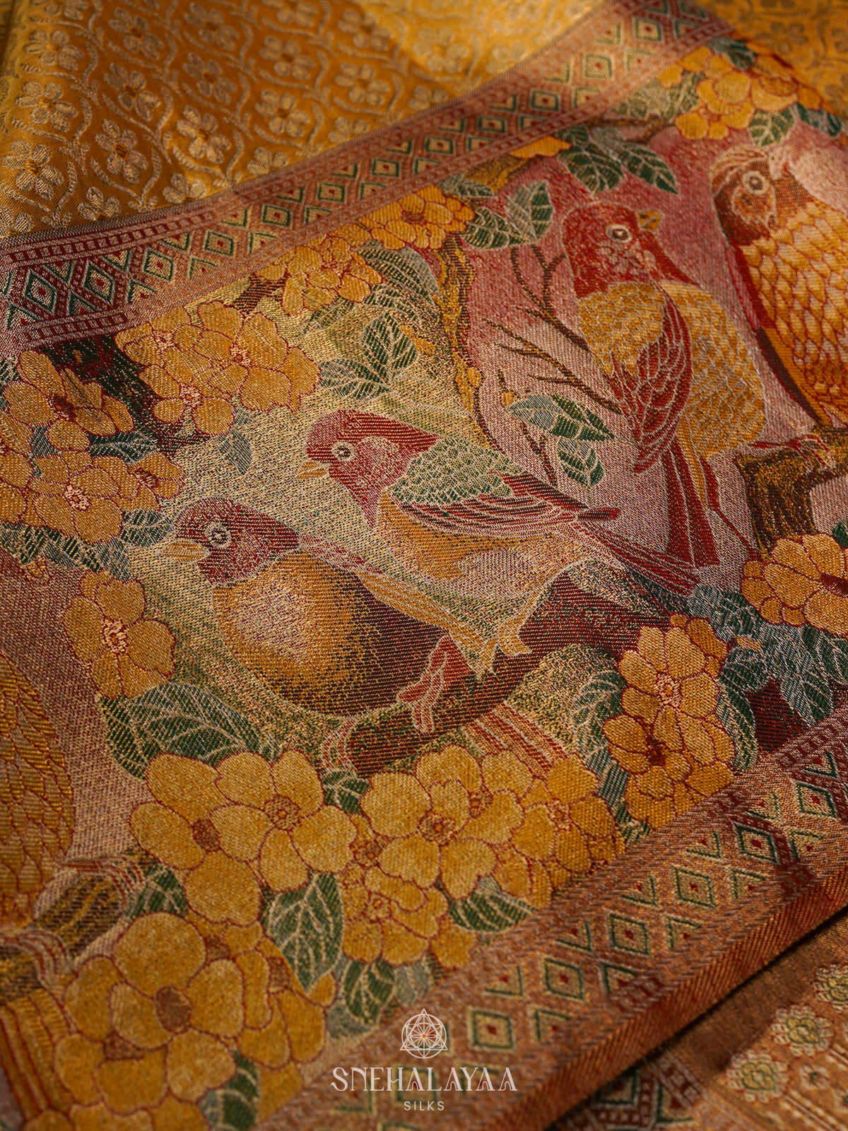 Yellow Kanjivaram Silk Saree