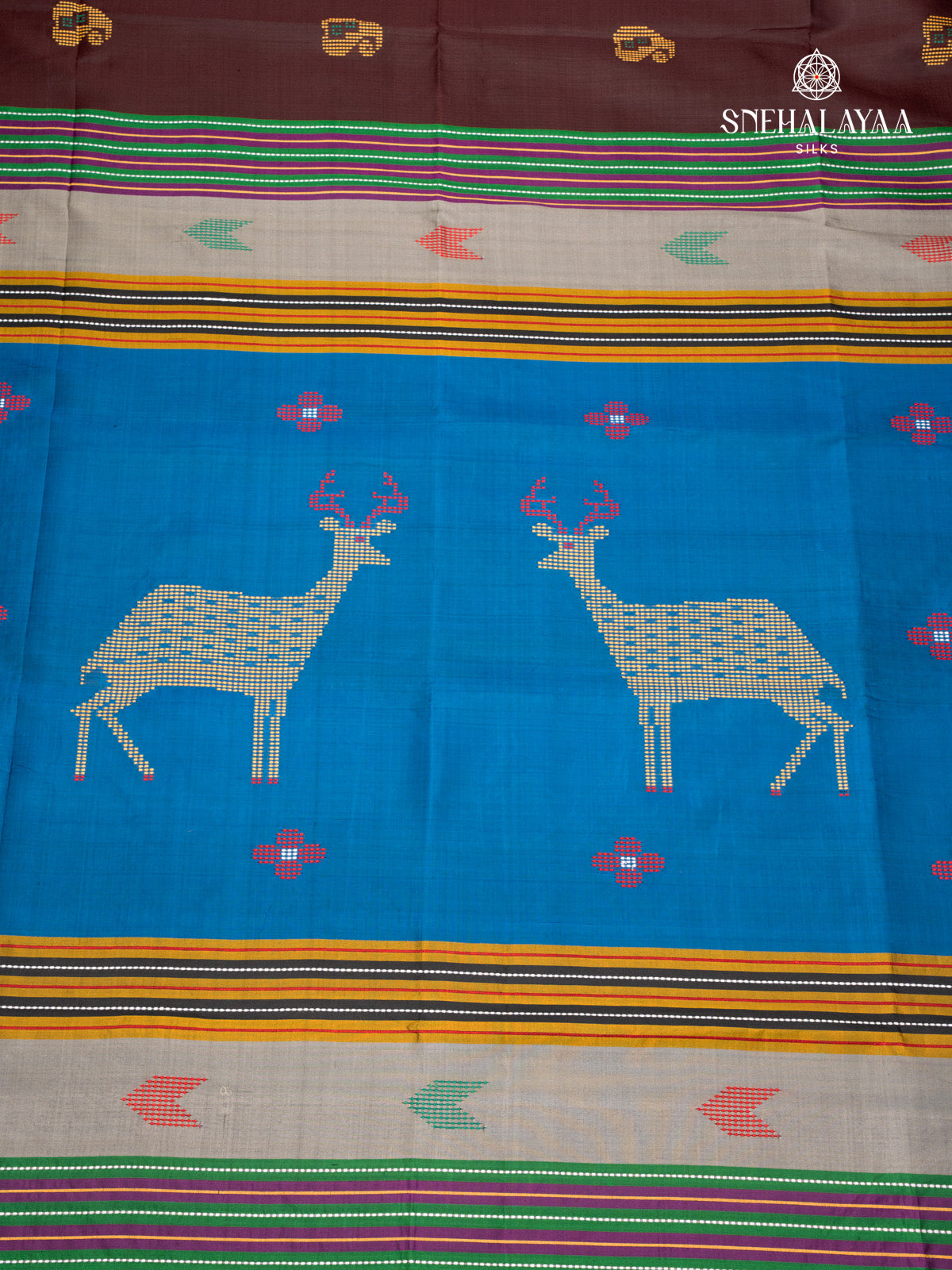 Brown Katan Silk Saree