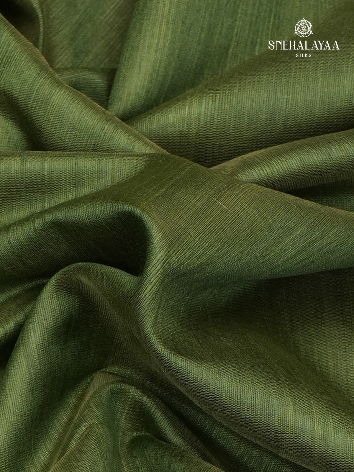 Olive Green Madhubani Printed Saree