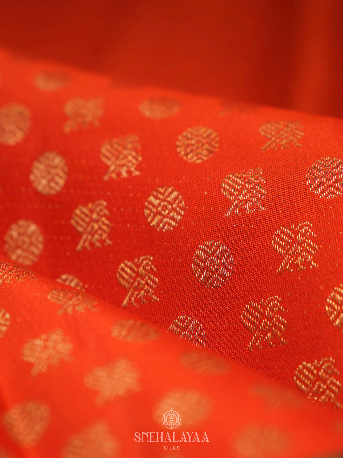 Rust Orange Kanjivaram Silk Saree