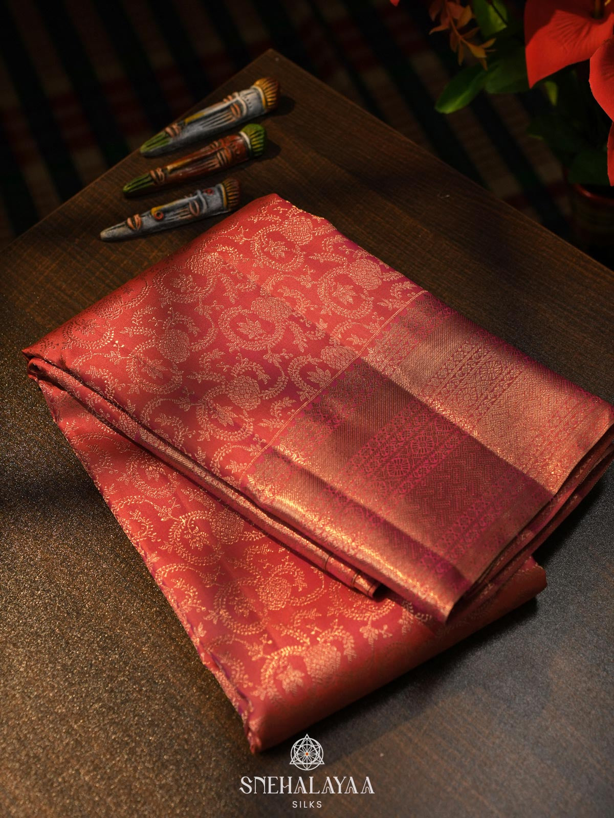 Pink Kanjivaram Silk Saree