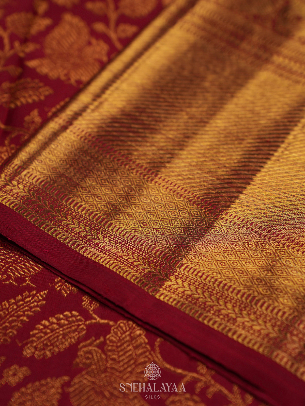 Maroon Kanjivaram Silk Saree