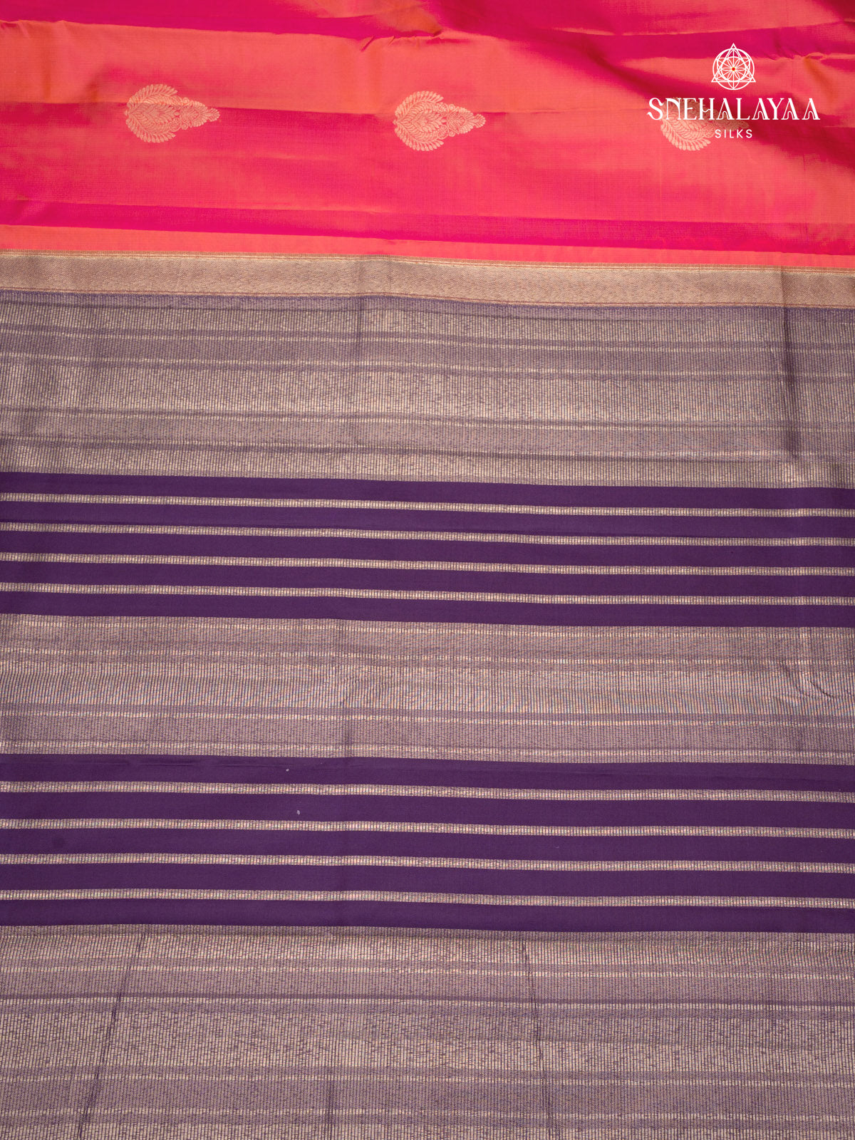 Coral Orange Kanjivaram Silk Saree