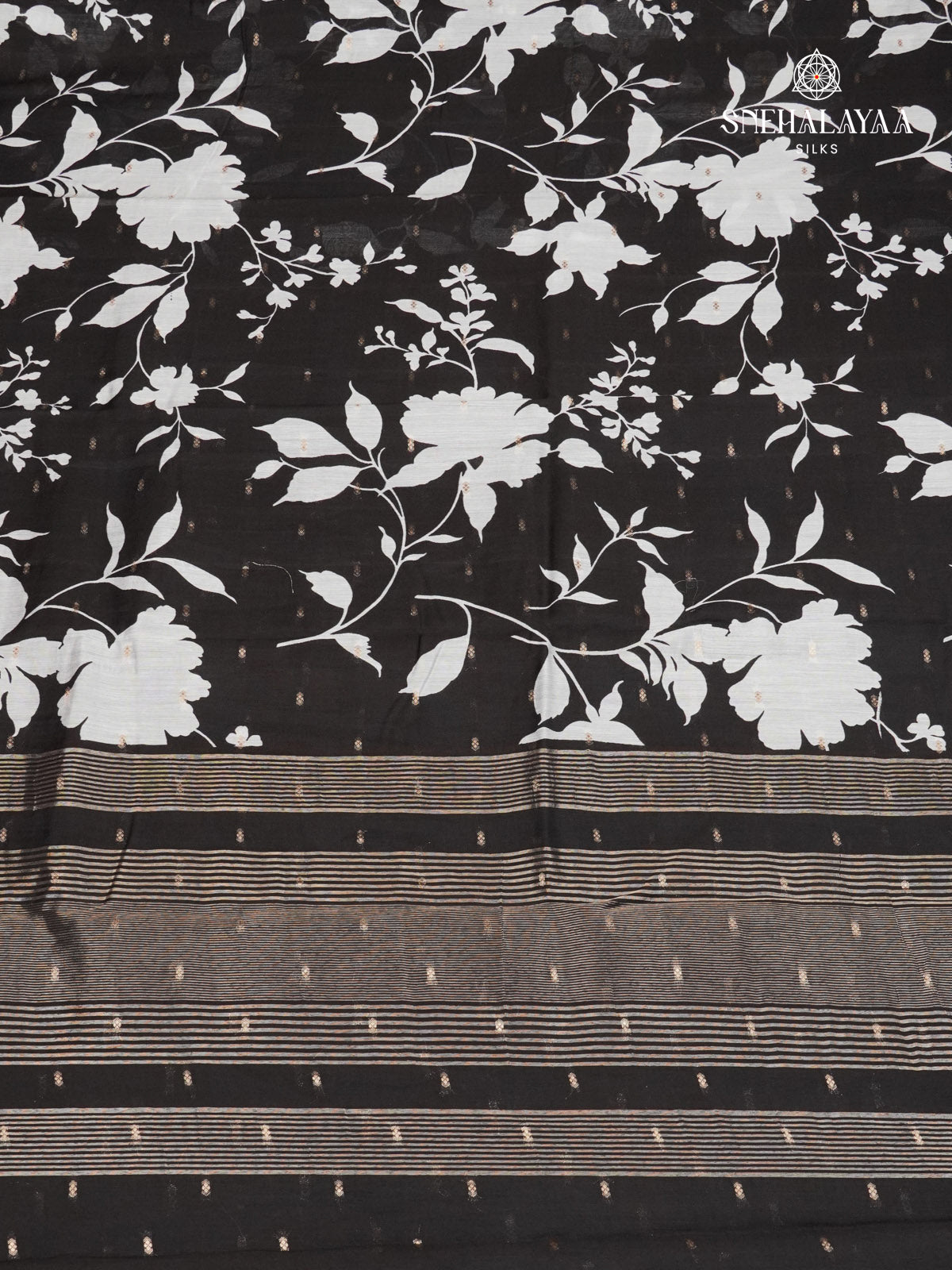 Black Chanderi Saree