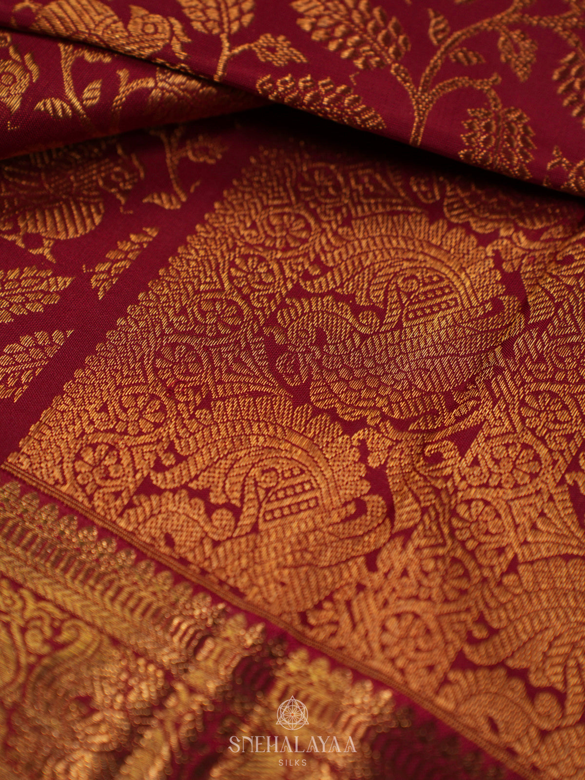 Maroon Kanjivaram Silk Saree