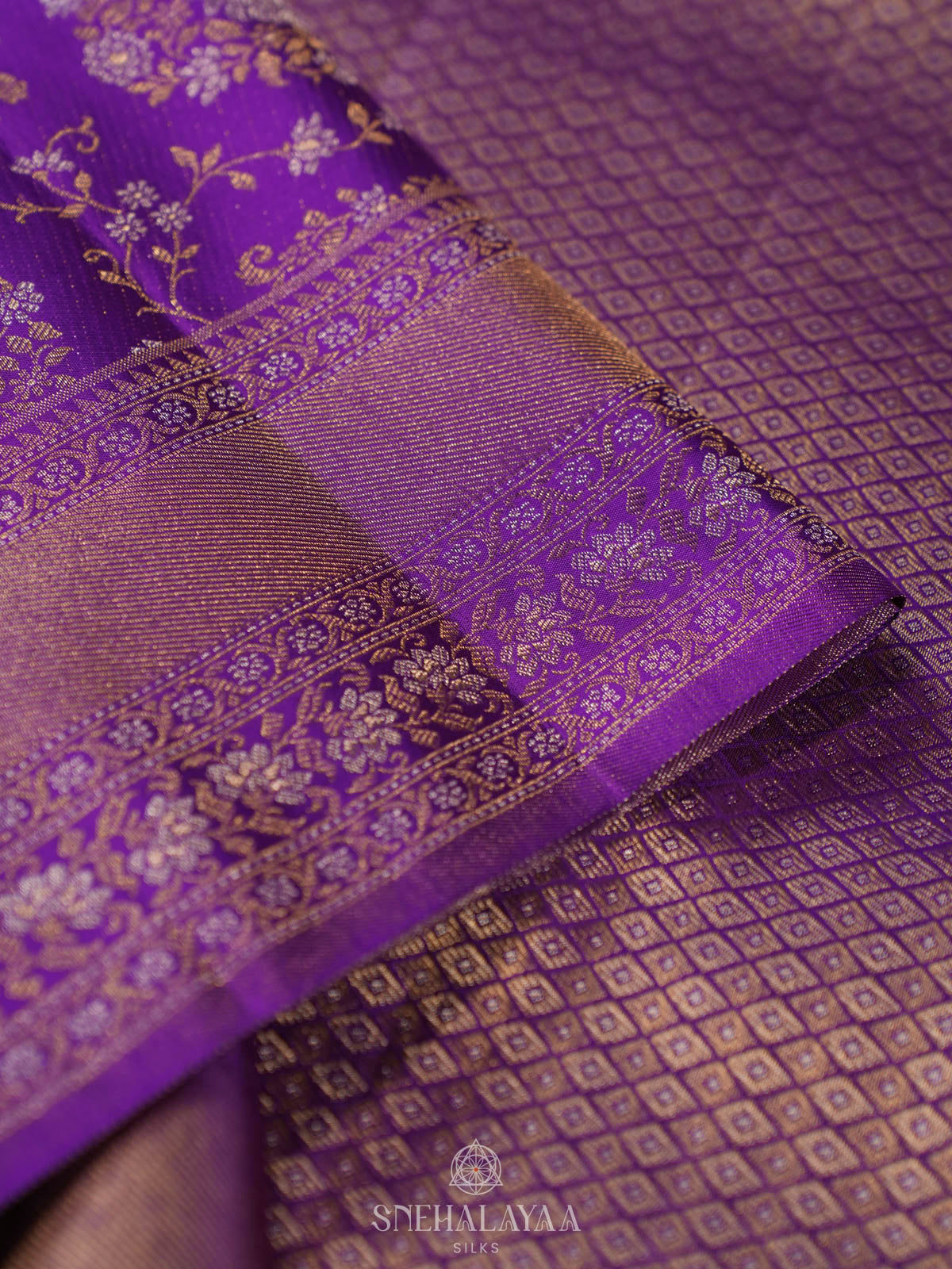 Purple Kanjivaram Silk Saree