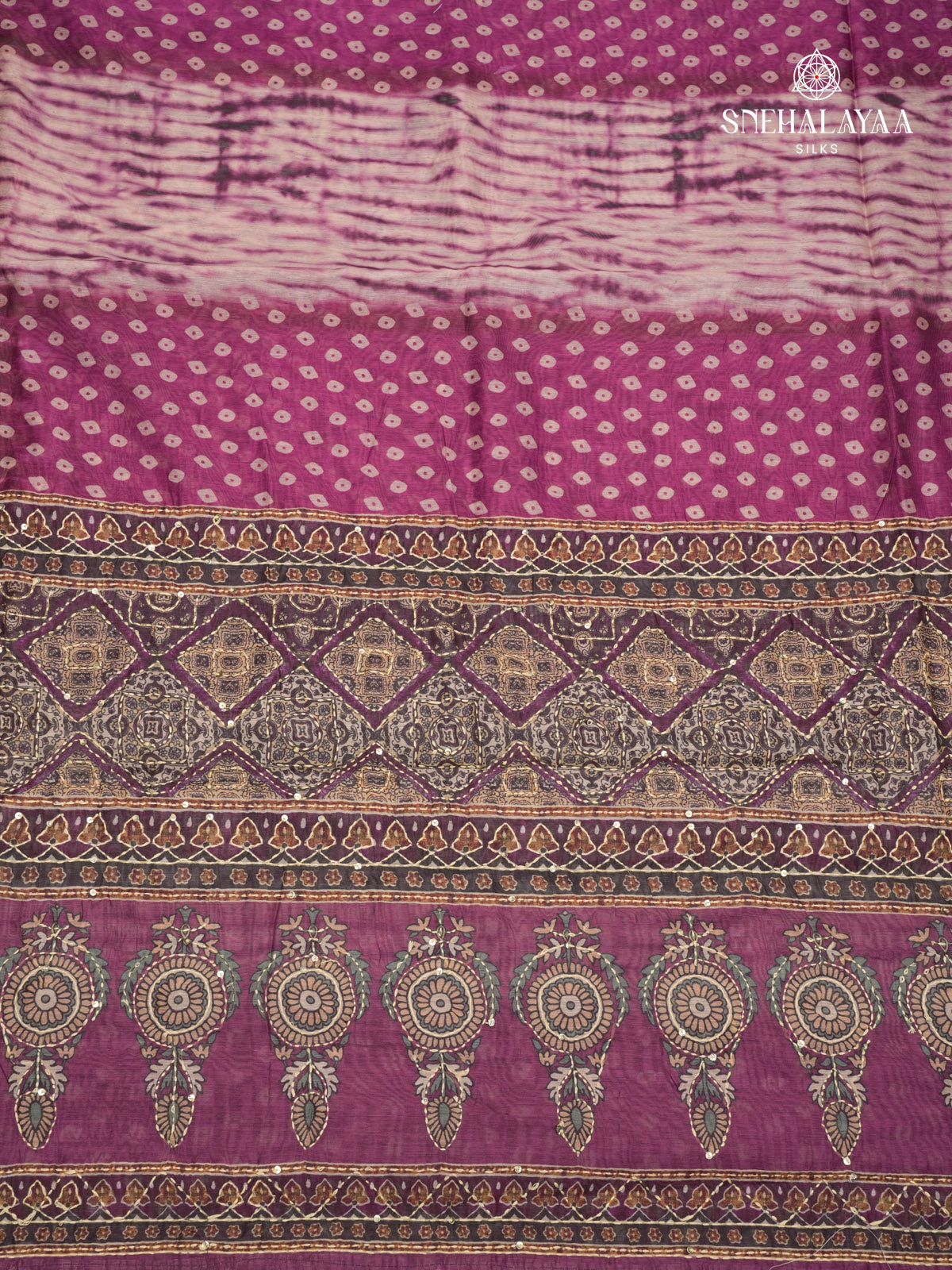Burgundy Linen Embroidery Saree