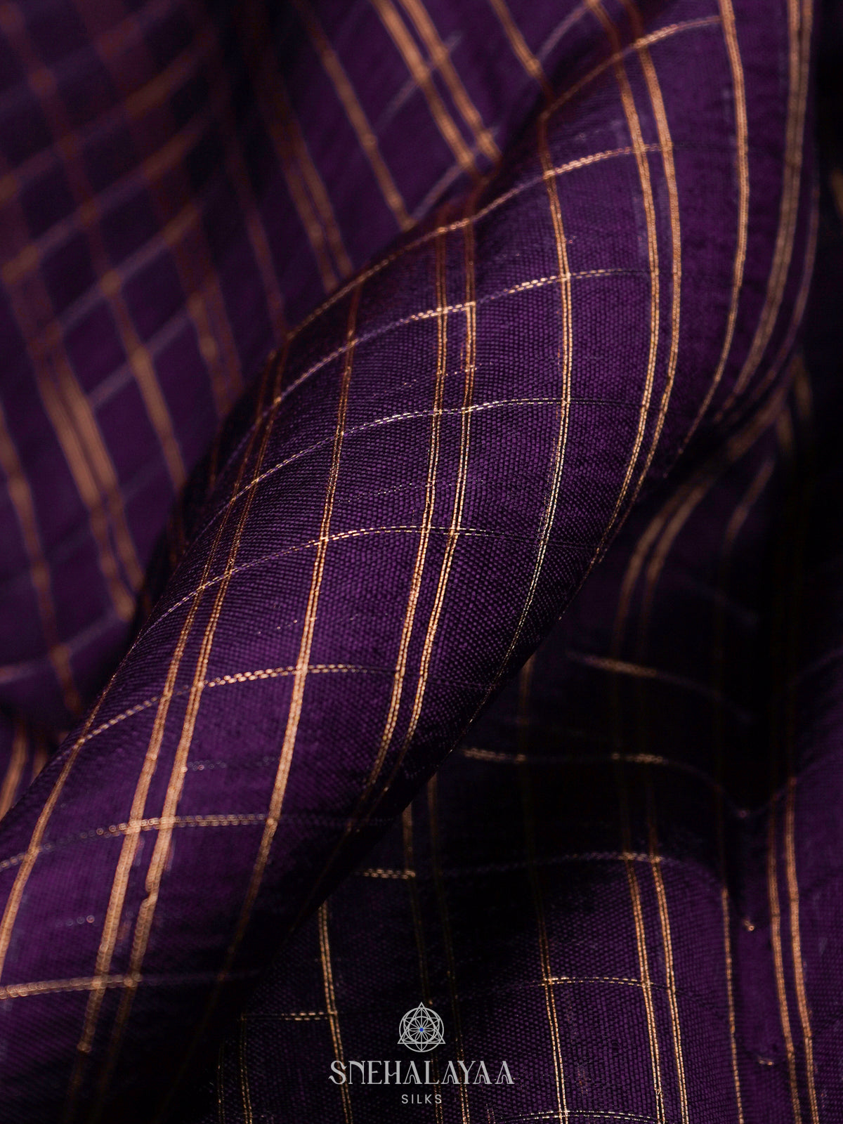Purple Banaras Kora Silk Saree