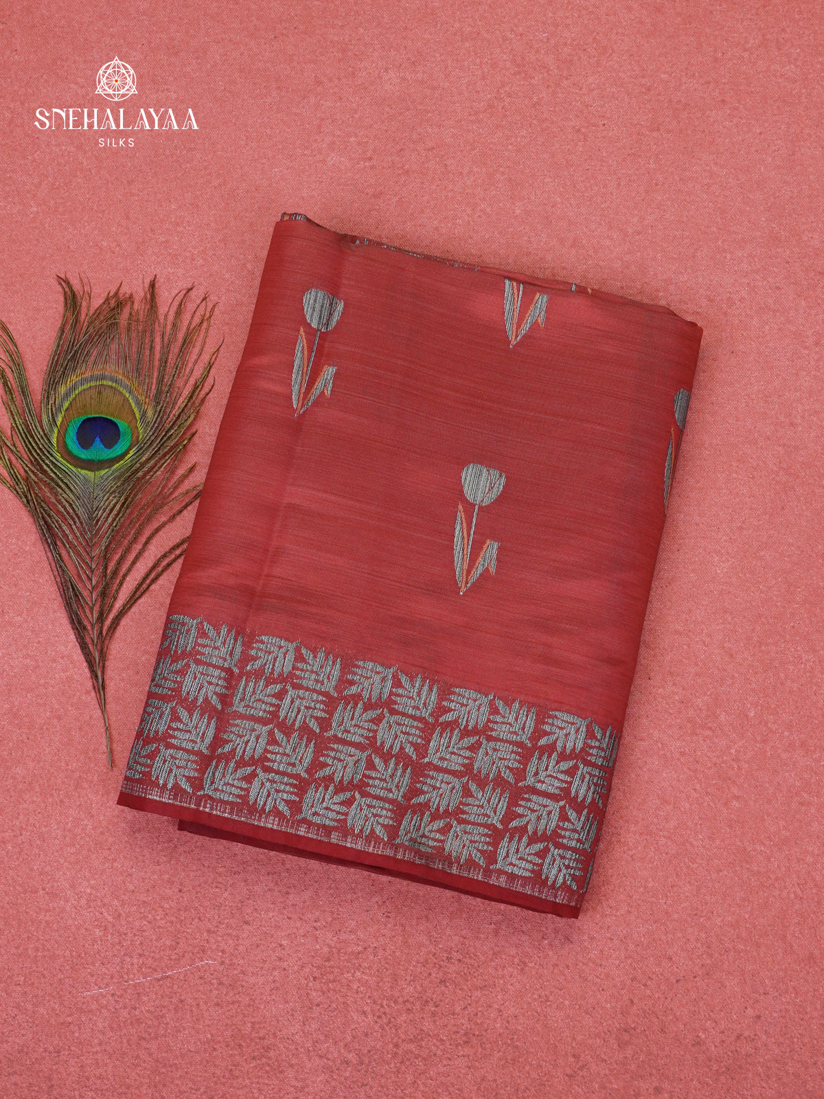 Maroon Dola Silk Saree
