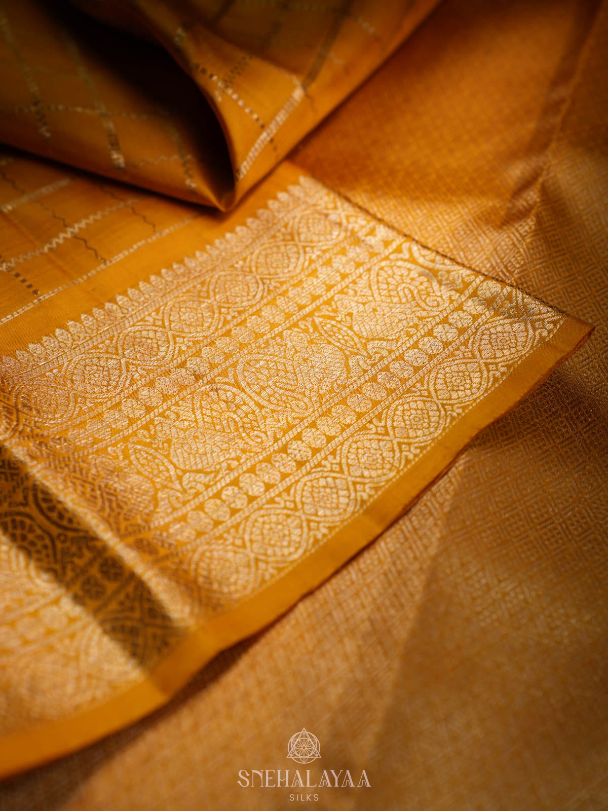 Mango Yellow Kanjivaram Silk Saree