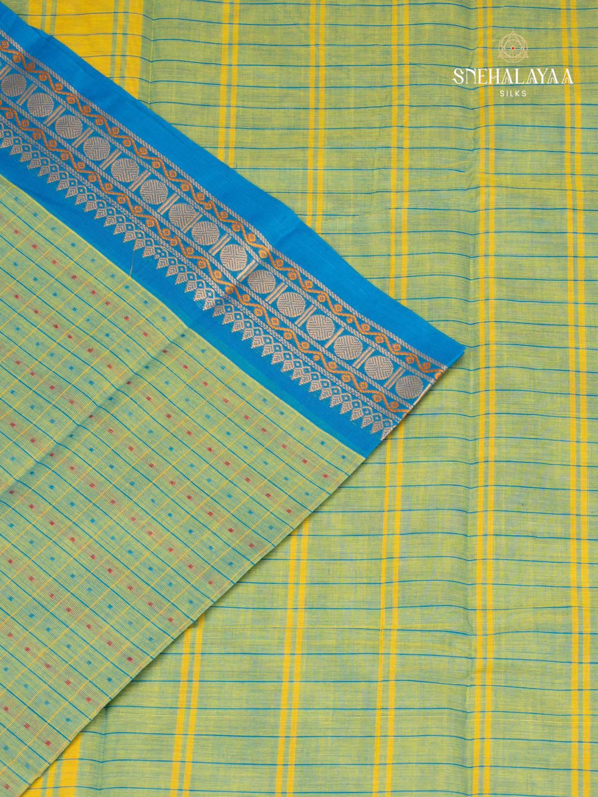 Pale Green Chettinad Cotton Saree