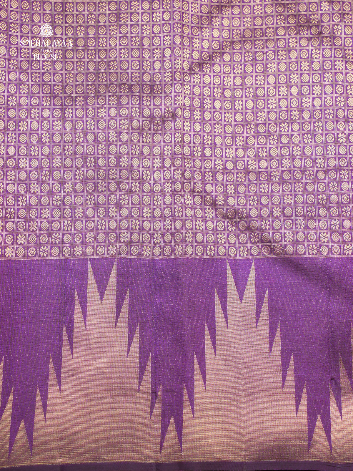 Violet Kancheevaram Silk Saree