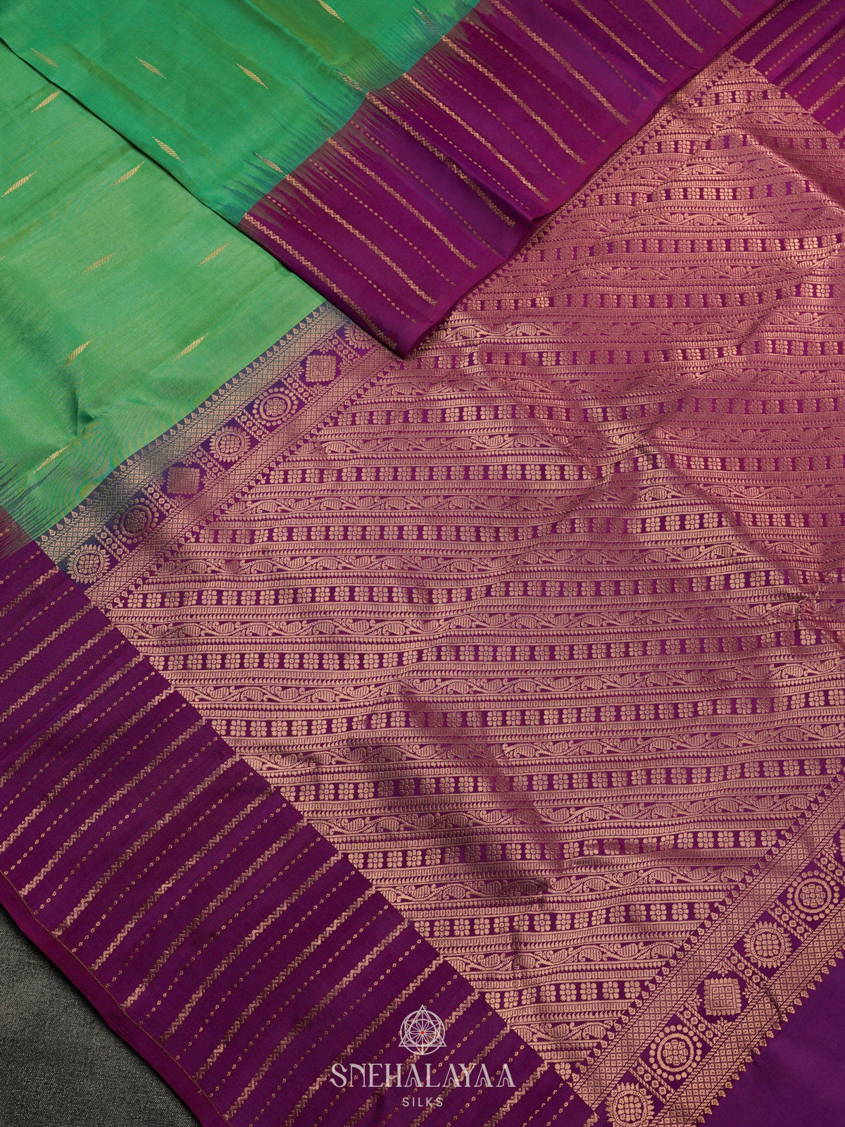 Teal Green Kanjivaram Silk Saree