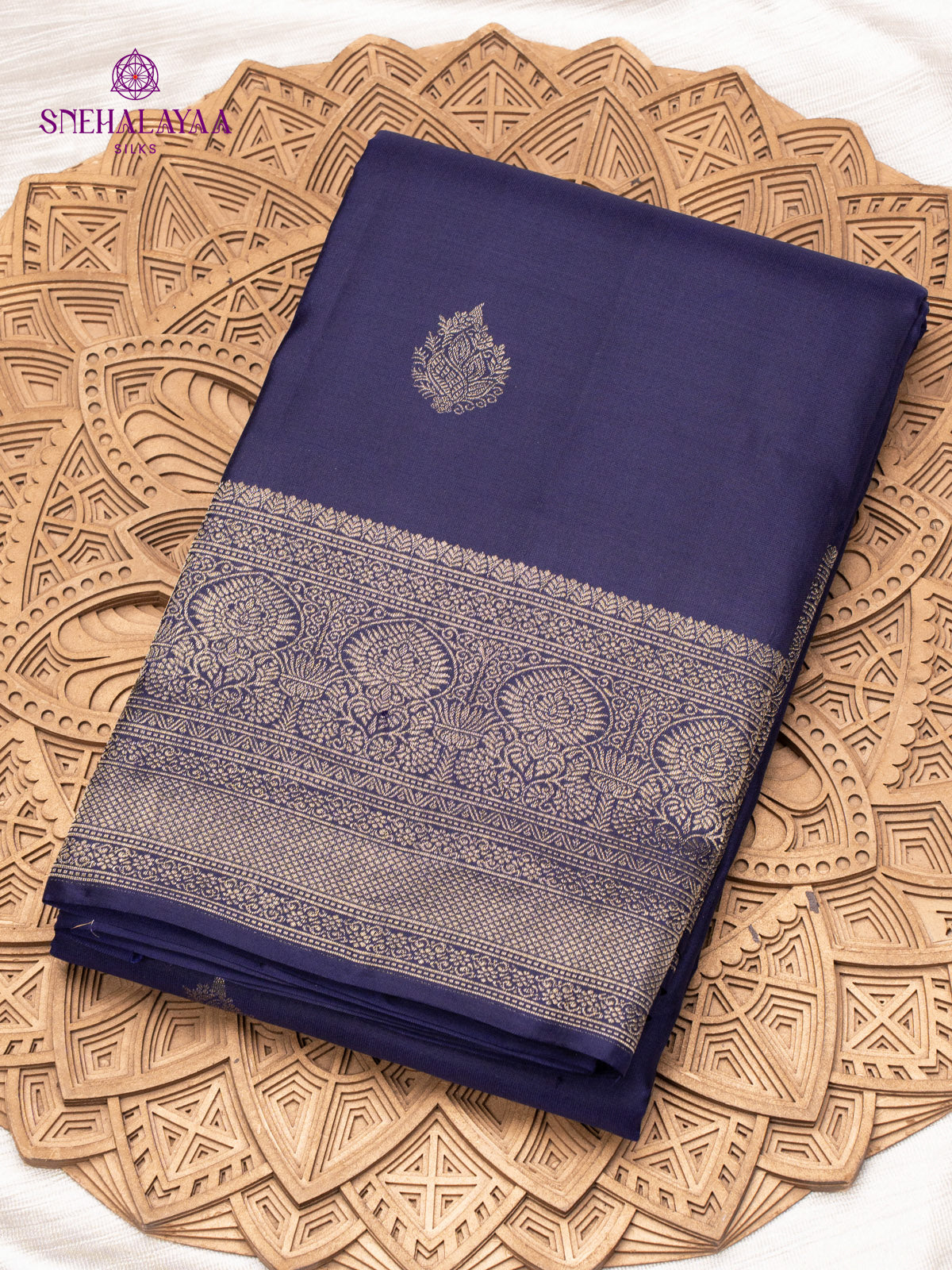 Navy Blue Kanjivaram Silk Saree