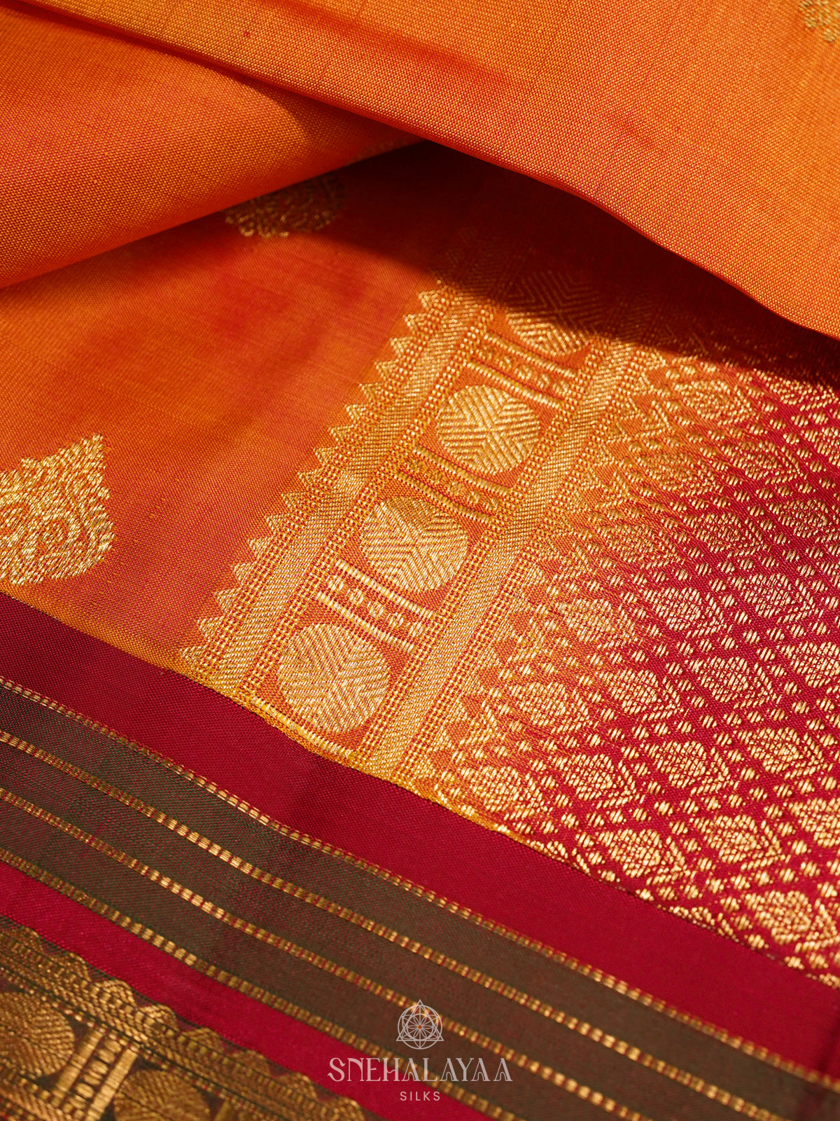 Orange Kanjivaram Silk Saree
