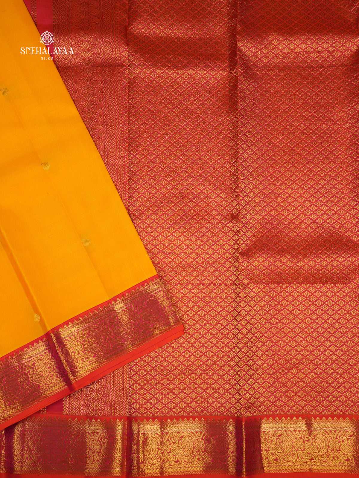 Mango Yellow Kanjivaram Silk Saree