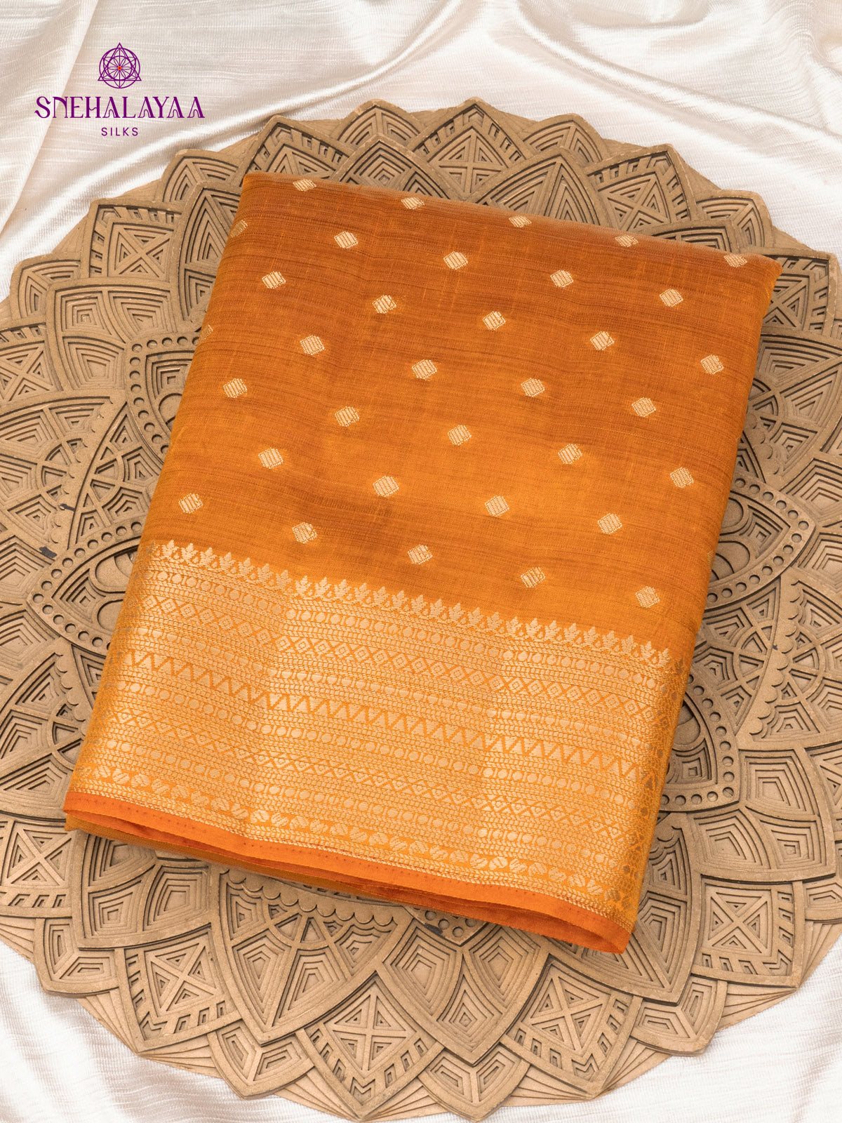 Mustard Yellow Raw Silk Saree