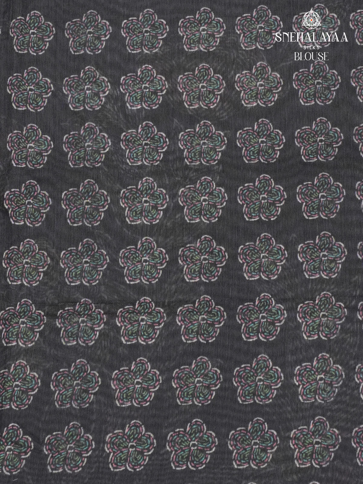 Black Printed Linen Saree